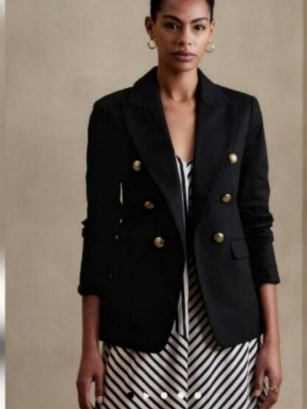 NWT Banana Republic Icon Blazer black Gold Buttons